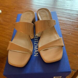 Stuart Weitzman Miami Block Heel Sandal, Size 6, Adobe